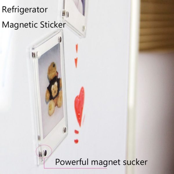 3 Inch Photo Acrylic Photo Frame Refrigerator Magnetic Sticker For Polaroid (Wave Point) - Image 4