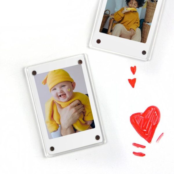 3 Inch Photo Acrylic Photo Frame Refrigerator Magnetic Sticker For Polaroid (Wave Point) - Image 5