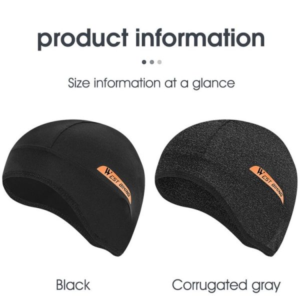 West Biking YP0201294 Summer Ice Silk Hat Riding Windproof Hood Breathable And Quick-Drying Helmet Lining Cap, Size: Free Size (Black) - Image 2
