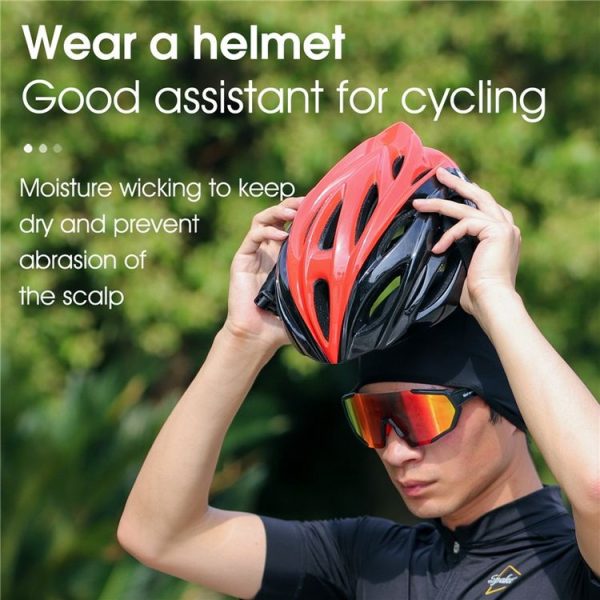 West Biking YP0201294 Summer Ice Silk Hat Riding Windproof Hood Breathable And Quick-Drying Helmet Lining Cap, Size: Free Size (Black) - Image 3