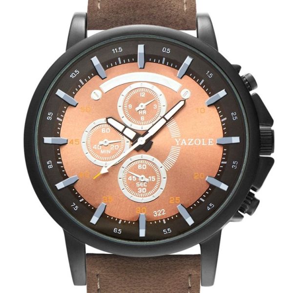 YAZOLE 322 Arabic Numerals Dial Sports Belt Watch Men Luminous Business Quartz Watch (Blue Tray Black Belt) - Image 3