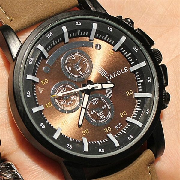 YAZOLE 322 Arabic Numerals Dial Sports Belt Watch Men Luminous Business Quartz Watch (Blue Tray Black Belt) - Image 4