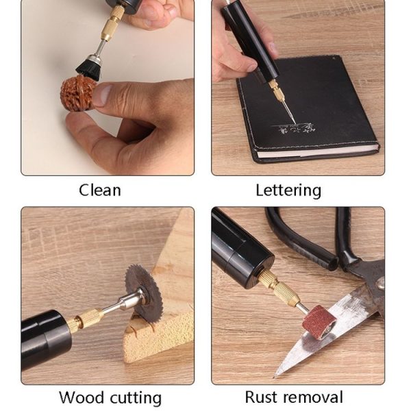 Household Mini Electric Drilling Handheld Jade Polishing Engraving Tool Electric Grinder (Electric Drill+3 Drills+Wrenches) - Image 7