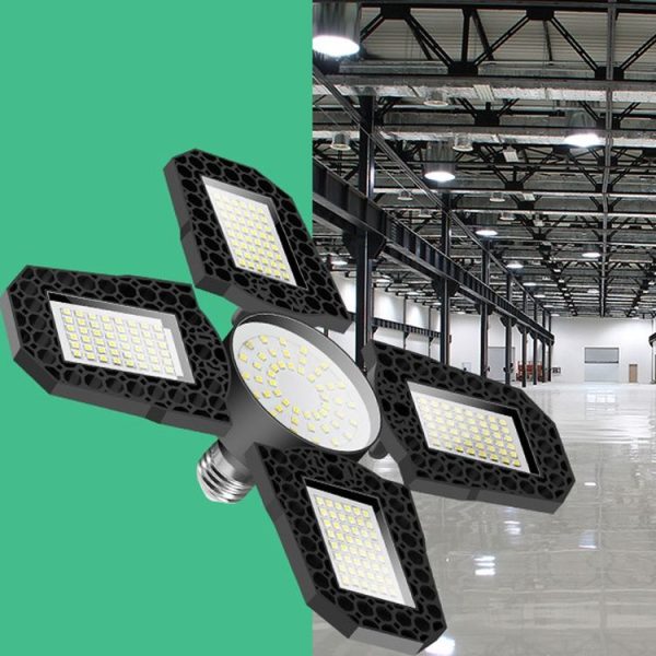 150W LED Garage Light Factory Warehouse Folding Four-Leaf Lamp (Cold White Light) - Image 7