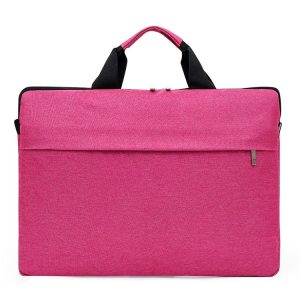 Portable Notebook Bag Multifunctional Waterproof and Wear-Resistant Single Shoulder Computer Bag, Size: 14 inch (Pink)