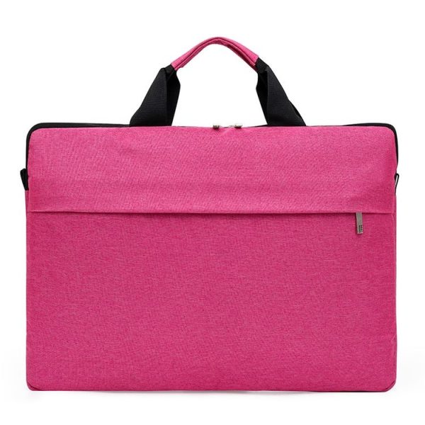 Portable Notebook Bag Multifunctional Waterproof and Wear-Resistant Single Shoulder Computer Bag, Size: 14 inch (Pink)