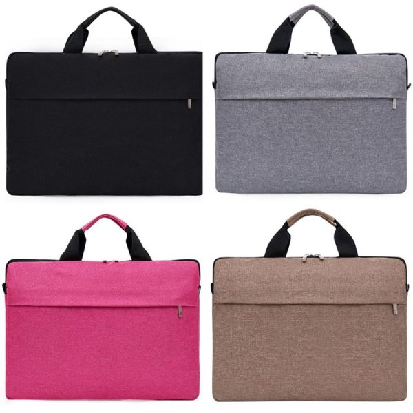 Portable Notebook Bag Multifunctional Waterproof and Wear-Resistant Single Shoulder Computer Bag, Size: 14 inch (Pink) - Image 2