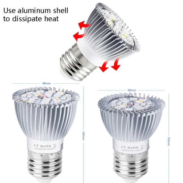 2 PCS LED Plant Growth Lamp Full Spectrum Plant Fill Light Cup, Power: E27 18 Beads - Image 3