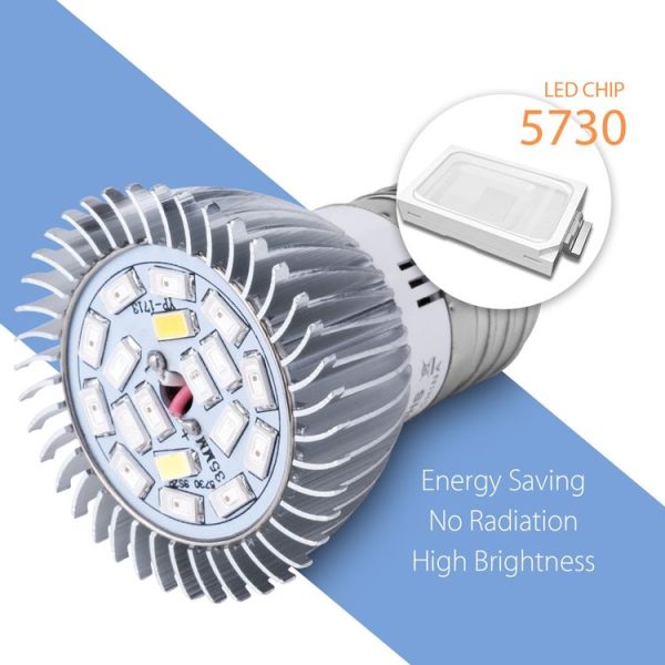 2 PCS LED Plant Growth Lamp Full Spectrum Plant Fill Light Cup, Power: E27 18 Beads - Image 4