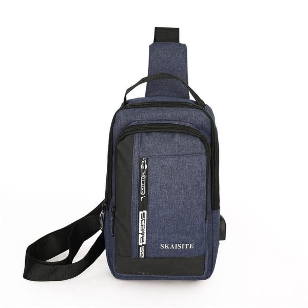 SKAISITE Men Outdoor Crossbody Bag Sports Leisure Large-Capacity Chest Bag (2-Blue)