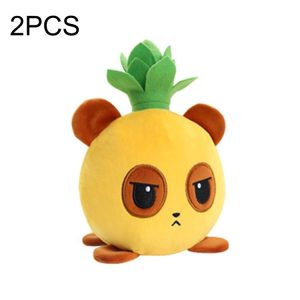 2 PCS Cute Plush Flip Toy Double-Sided Doll (Yellow Pineapple)