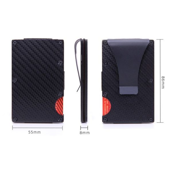 Carbon Fiber Wallet Metal RFID Bank Card Holder (Blue) - Image 3