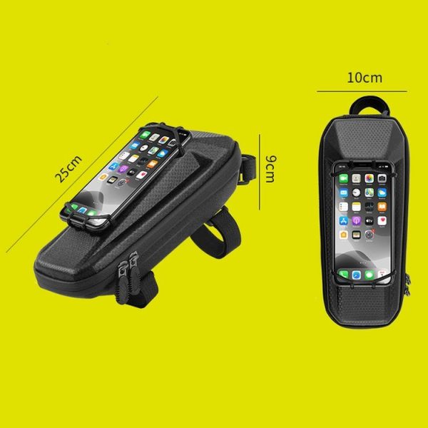 WEST BIKING YP0707263 Bicycle Outdoor Front Beam Bag EVA Hard Shell Phone Bag (Dark Green) - Image 3