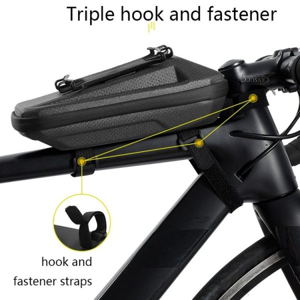 WEST BIKING YP0707263 Bicycle Outdoor Front Beam Bag EVA Hard Shell Phone Bag (Dark Green) - Image 6