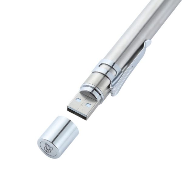Flashlight Pupil Pen Light Yellow White Dual Light Source Dental Light LED Stainless Steel Morning Inspection Light (Black) - Image 4
