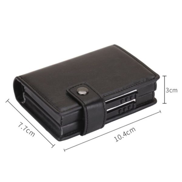 Dual Card Aluminum Alloy Card Box RFID Anti-Theft Wallet (Crocodile Pattern Black) - Image 3