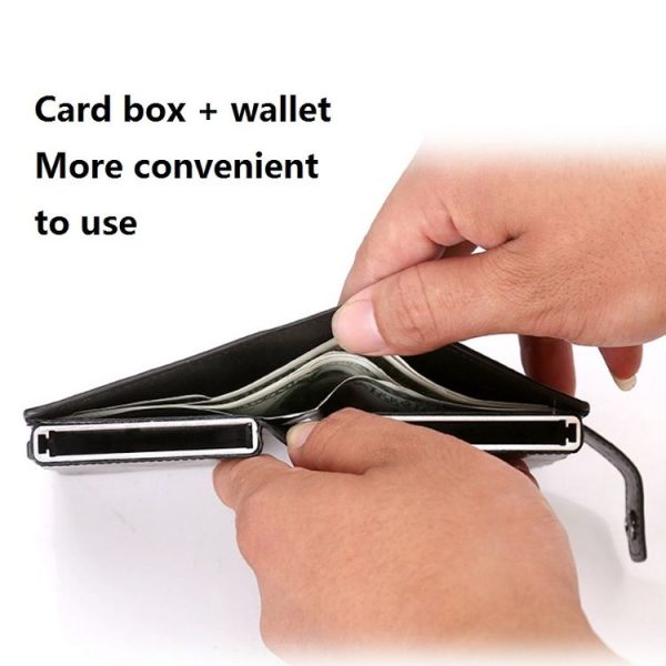 Dual Card Aluminum Alloy Card Box RFID Anti-Theft Wallet (Crocodile Pattern Black) - Image 5