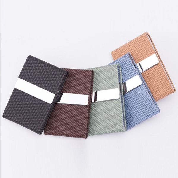Advertising Business Card Case Business Practical Craft Gift (Woven Coffee) - Image 2