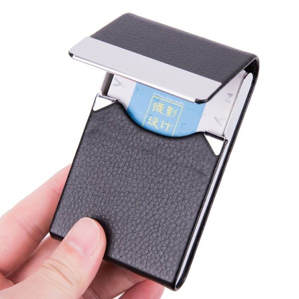 Advertising Business Card Case Business Practical Craft Gift (Woven Coffee) - Image 6