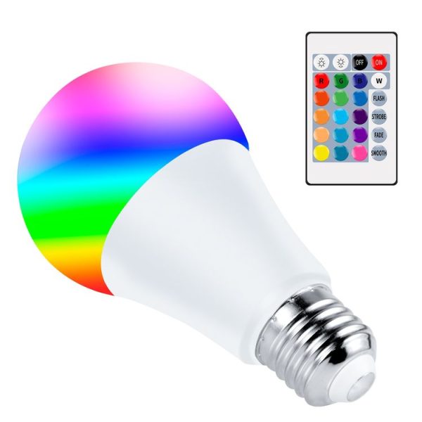 2 PCS 5W Smart Remote Control RGB Bulb Light 16 Color Lamp (Warm White)