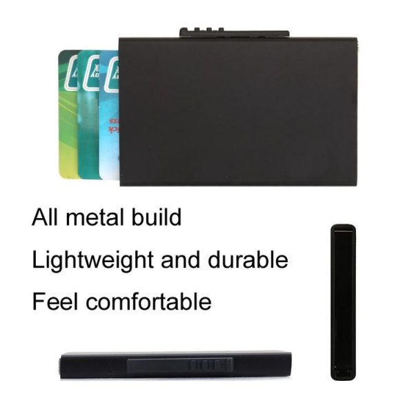 RFID Anti-Theft And Anti-Magnetic Aluminum Alloy Credit Card Case (Black) - Image 4