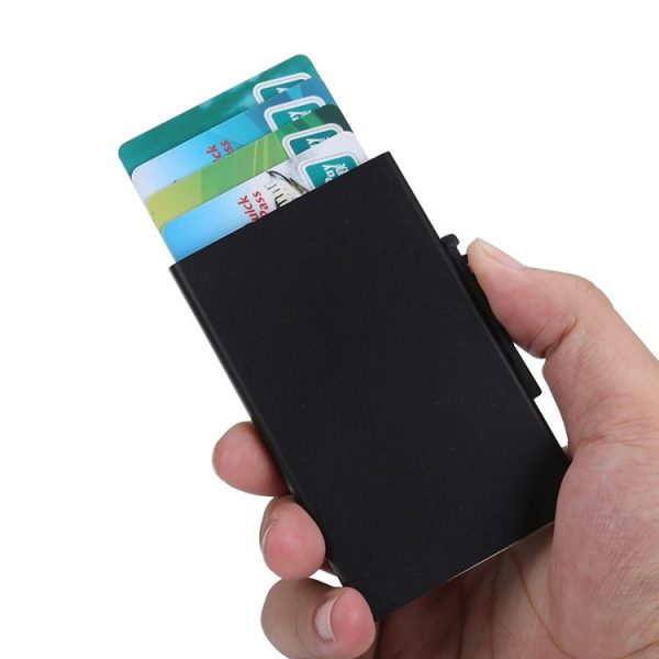 RFID Anti-Theft And Anti-Magnetic Aluminum Alloy Credit Card Case (Black) - Image 5