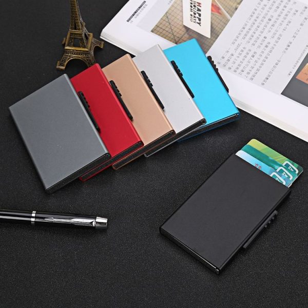 RFID Anti-Theft And Anti-Magnetic Aluminum Alloy Credit Card Case (Black) - Image 6