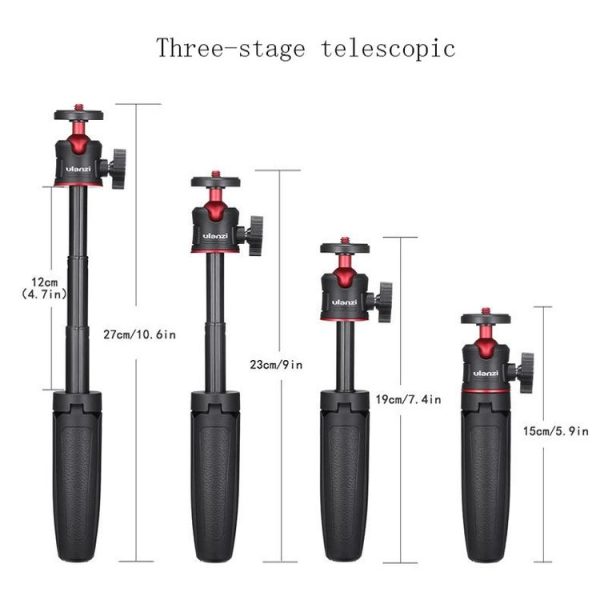 Ulanzi MT-08 Foldable Desktop Vlogging Tripod Holder Selfie Monopod Stick Live Bracket (Black Red) - Image 3