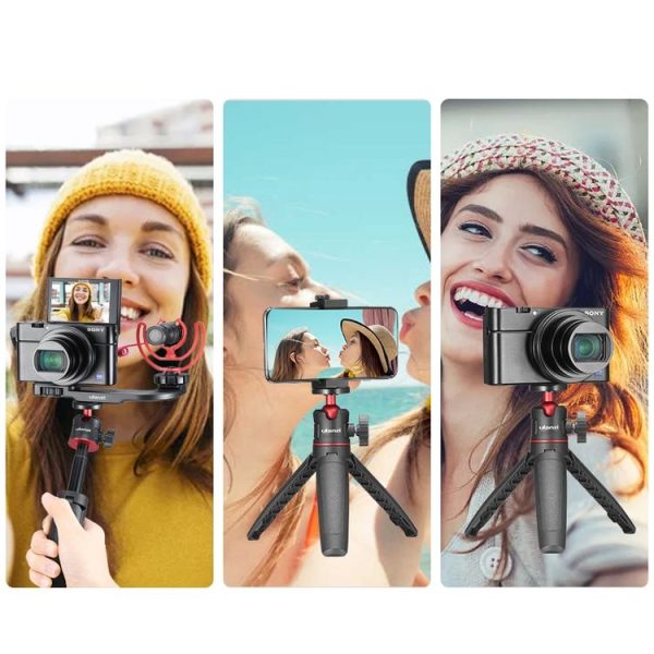 Ulanzi MT-08 Foldable Desktop Vlogging Tripod Holder Selfie Monopod Stick Live Bracket (Black Red) - Image 7