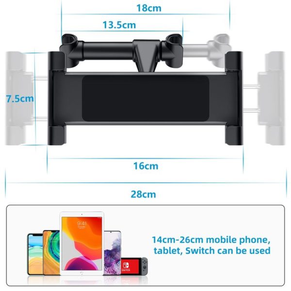 Car Seat Telescopic Bracket Car Rear Pillow Mobile Phone Bracket, Colour: 06 Upgrade Version Red - Image 3