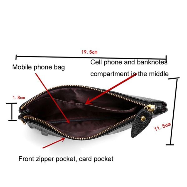 Ladies One-Shoulder Diagonal Mobile Phone Coin Purse (Orange) - Image 4