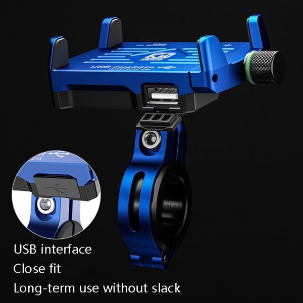 Kewig M6 Aluminum Alloy Motorcycle Mobile Phone Bracket Rechargeable With Switch Waterproof Stable Navigation Bracket (Black) - Image 5