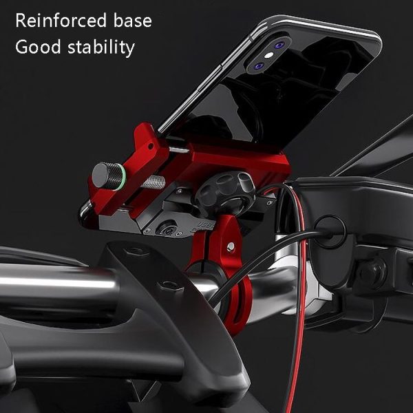 Kewig M6 Aluminum Alloy Motorcycle Mobile Phone Bracket Rechargeable With Switch Waterproof Stable Navigation Bracket (Black) - Image 6