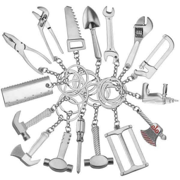 10 PCS Tool Metal Keychain Car Key Ring Pendant, Colour: H-390 Glossy Sheep Angle Hammer - Image 2
