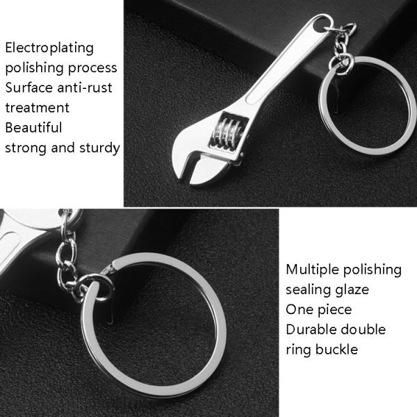 10 PCS Tool Metal Keychain Car Key Ring Pendant, Colour: H-390 Glossy Sheep Angle Hammer - Image 5