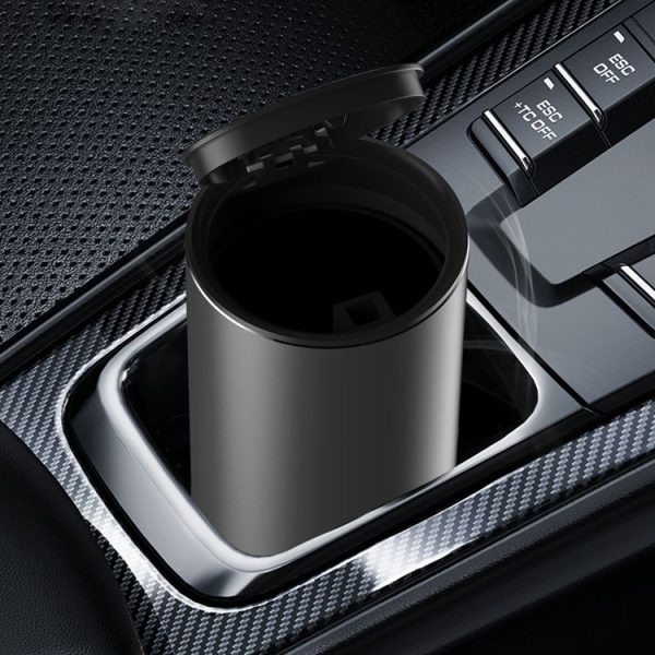 BEN.JACK Car Trash Can Multi-Function Storage Box In Car (Deep Gray With 35 Garbage Bags)