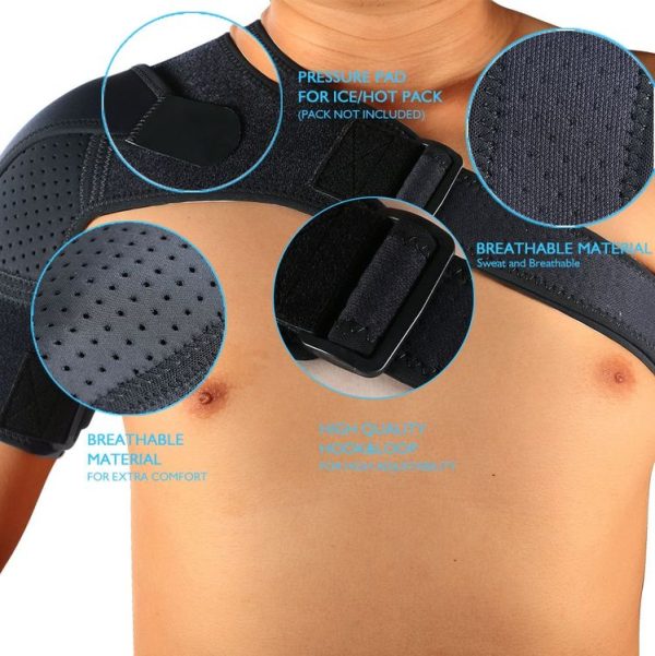 G06 Four-Direction Adjustable Pressure And Breathable Shoulder Pad Sports Protective Gear, Style: Ordinary Version M (Black) - Image 4