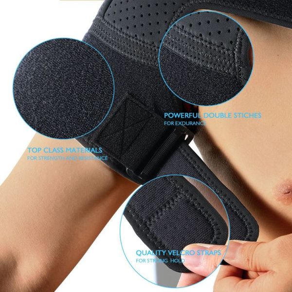 G06 Four-Direction Adjustable Pressure And Breathable Shoulder Pad Sports Protective Gear, Style: Ordinary Version M (Black) - Image 5