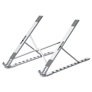 Oatsbasf V01 Portable Metal Laptop Cooling Bracket Aluminum Alloy Folding Adjustable Lifting Stand (Silver)