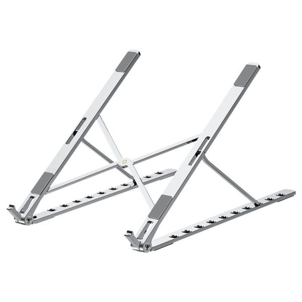 Oatsbasf V01 Portable Metal Laptop Cooling Bracket Aluminum Alloy Folding Adjustable Lifting Stand (Silver)