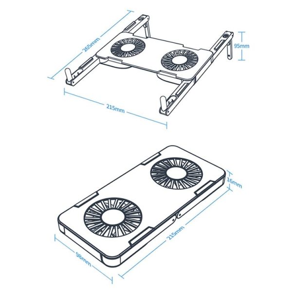 Oatsbasf PF-145 Laptop Bracket Double Fan Cooling Bracket (White) - Image 3