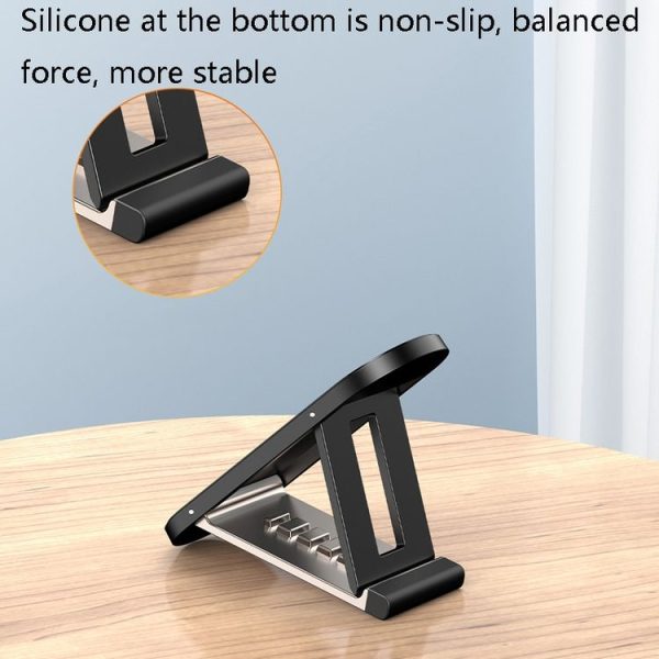 Oatsbasf 03488 Six Files Free Adjustment Notebook Bracket Portable Folding Stable Cooling Bracket (Black) - Image 5