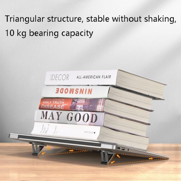 Oatsbasf 03488 Six Files Free Adjustment Notebook Bracket Portable Folding Stable Cooling Bracket (Black) - Image 6