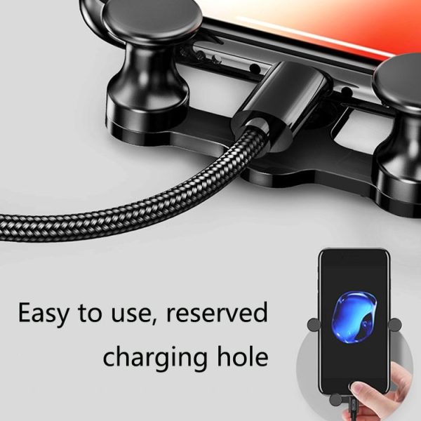 OATSBASF Car Air Outlet Gravity Mobile Phone Holder Snap-On Metal Bracket (Silver) - Image 4