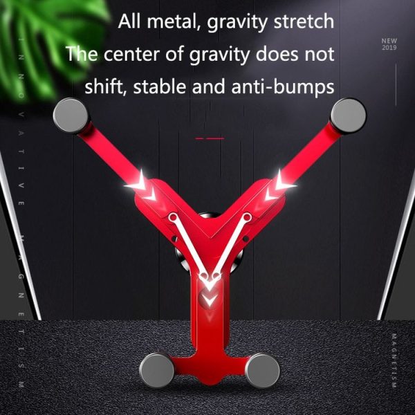 OATSBASF Car Air Outlet Gravity Mobile Phone Holder Snap-On Metal Bracket (Silver) - Image 5