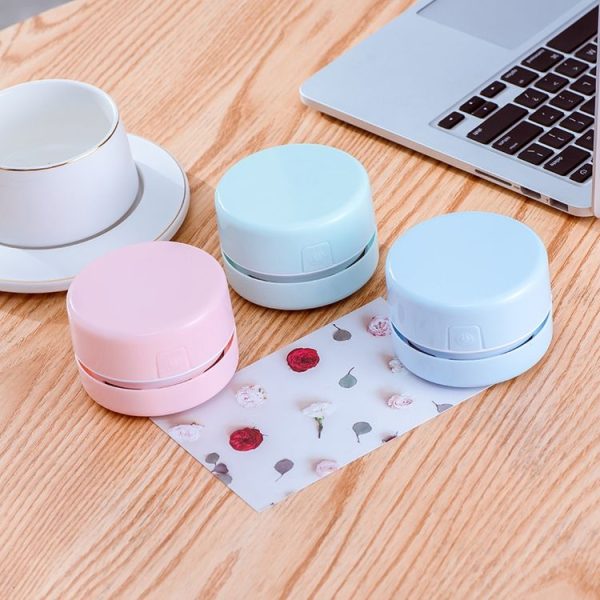Desktop Keyboard Vacuum Cleaner Mini Portable Household Rubber Confetti Cleaner (Blue) - Image 2