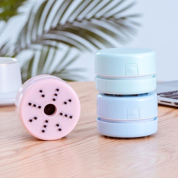 Desktop Keyboard Vacuum Cleaner Mini Portable Household Rubber Confetti Cleaner (Blue) - Image 7