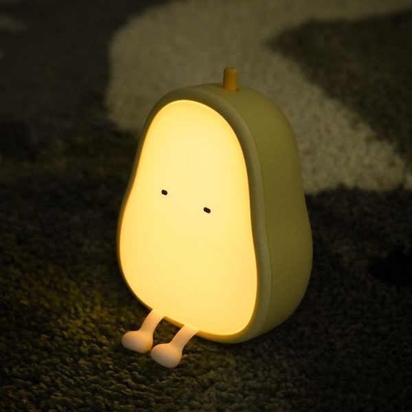 Pear Shape Night Light Silicone Soft Bedroom Warm Light LED Night Light (Warm White Light)