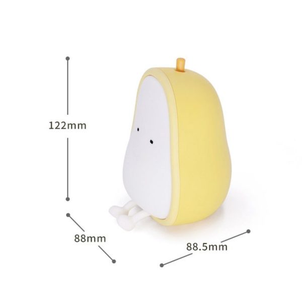 Pear Shape Night Light Silicone Soft Bedroom Warm Light LED Night Light (Warm White Light) - Image 3