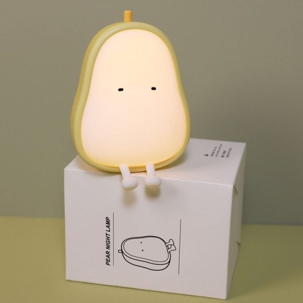 Pear Shape Night Light Silicone Soft Bedroom Warm Light LED Night Light (Warm White Light) - Image 7